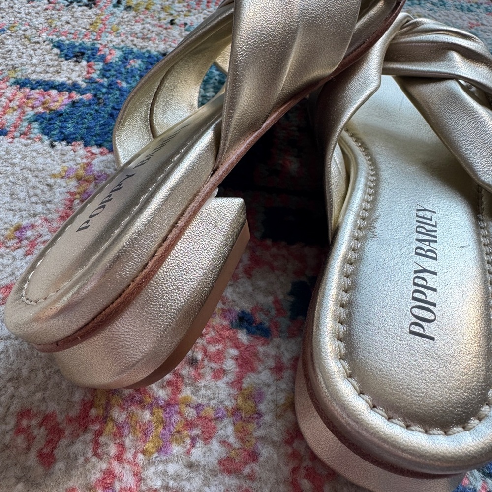 Poppy Barley Metallic Gold Women's Sandals - Picture 6 of 9